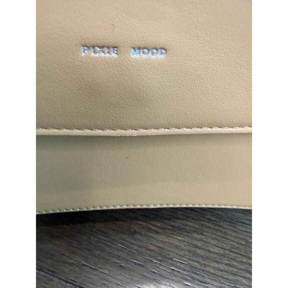 Pixie Mood Tan Vegan Leather Crossbody Bag Flap Messenger Adjustable Strap - Picture 3 of 9